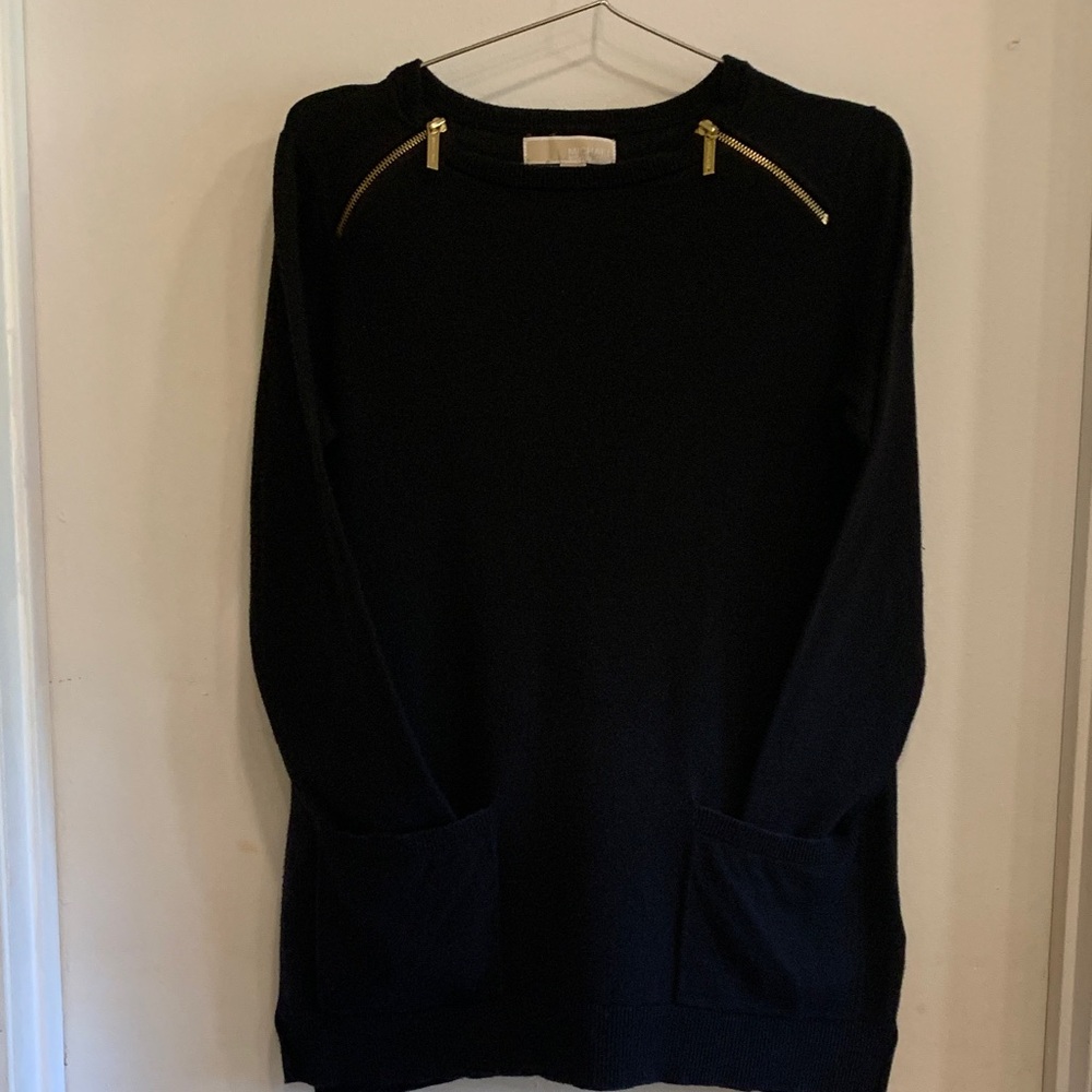 MICHAEL Michael Kors Black Sweater with Gold Accents